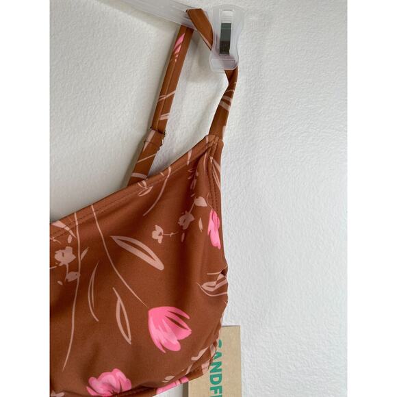 Sandflower Womens Cinched Bralette Bikini Swim Top Size Small 4-6 Brown NWT - Picture 3 of 10